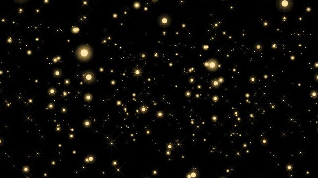 ぴかぴか輝く星の光の粒子 Twinkling, Shining Star Light Particle Yellow