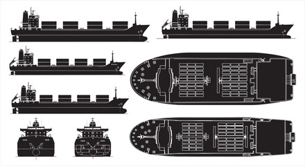 Cargo Ship Blueprint – Marine Vessel Engineering CAD Technical Drawing © RNB DESIGN