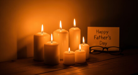 Warm Candlelight Illuminating Cherished Family Memories at Home