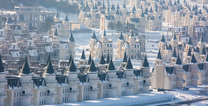 Mudurnu / Bolu / Turkey, 18 January, 2019, chateau houses, Burj Al Babas