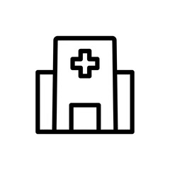 Obraz premium Hospital Building Icon Outline Design for Healthcare and Medical Services