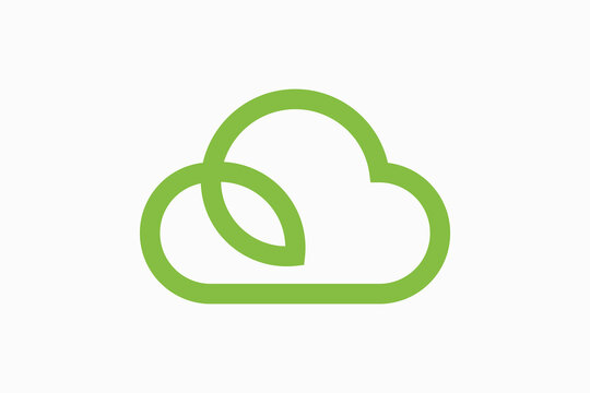 Cloud Leaf Vector Logo Premium