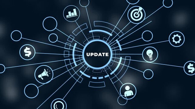 Business, Technology, Internet and network concept. Update software computer program upgrade.