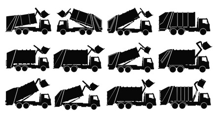 Dump truck unloading heavy vehicle illustration © Pitiyage