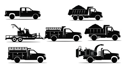 Utility pickup and service truck illustration © Pitiyage