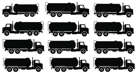 Tanker truck transport silhouette illustration © Pitiyage