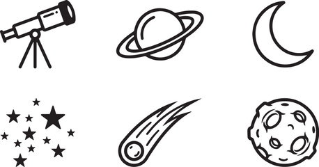 Minimalist Astronomy and Space Symbol Icons  © Setelar