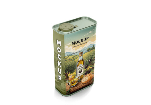 Olive Oil Can Mockup
