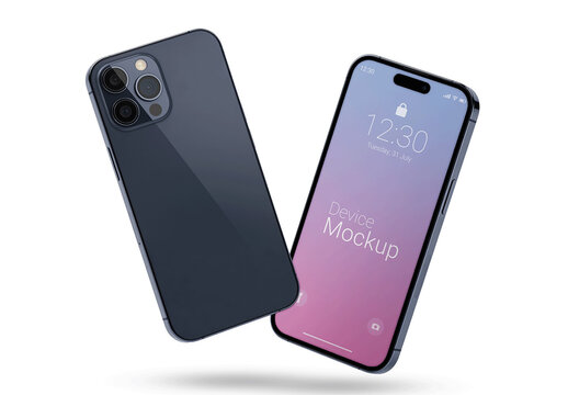 Smartphone Dual Sides Standing Mockup