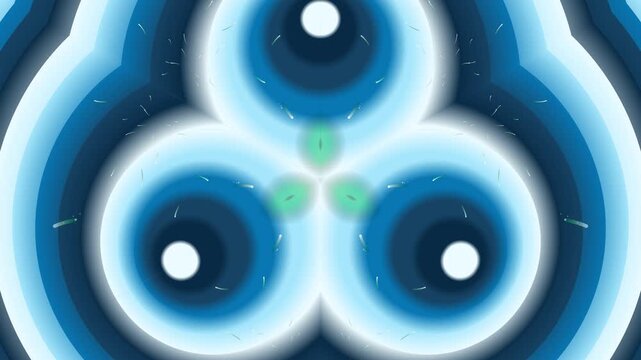 This digital art illustration features an abstract blue fractal pattern on a dark background, forming a round vector shape that resembles a glowing technology disc or a stylized music cd