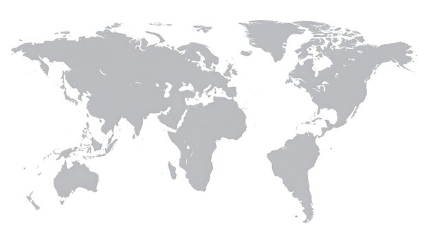 Pale grey world map outline, continents only, isolated on white. Minimal detail, no borders or text