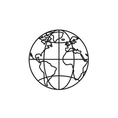 Minimalist Black and White World Globe Illustration for Educational and Environmental Content