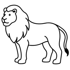 vector illustration of a cartoon lion