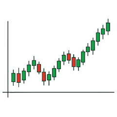  Candlestick Chart Vector Illustration for Stock Market Analysis, Financial Trading Data and Investment Trends on White Background