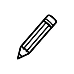 Fototapeta premium Minimalist Black Outline of a Pencil for Creative and Educational Applications