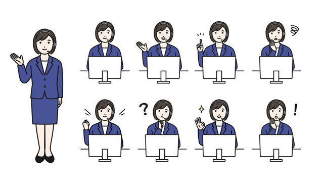 オペレーターの女性 セット