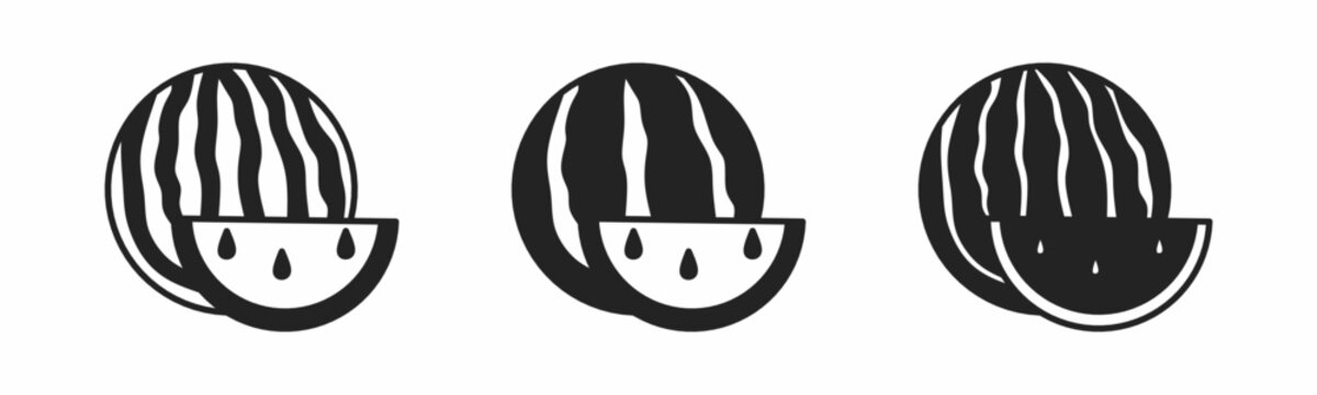 Watermelon icon on white background. Vector logo watermelonillustration.