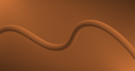 Obraz premium Abstract Copy Space of Curve flow liquid Smooth and soft Line on Brown Gradient Design