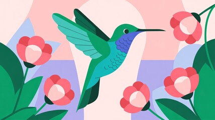 Fototapeta premium vector illustration of a bird on a branch