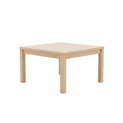 Simple Light Wood Square Table Isolated Black