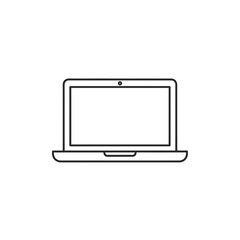 Minimalist Line Art Illustration of Laptop Computer for Technology and Digital Concept