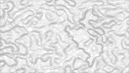 Abstract topographic map contour, white background and black wave lines pattern texture. geographic contour map grid backdrop paper texture. terrain path isolated on a background.  © Mst