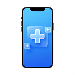 Obraz premium Modern smartphone with medical app icon on screen