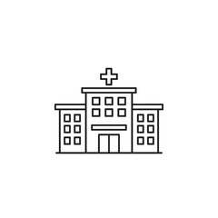 Naklejka premium Modern Hospital Building with Medical Cross Sign for Healthcare Facility