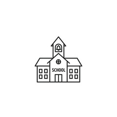 Fototapeta premium Simple School Building Illustration with Classic Design and Educational Iconography