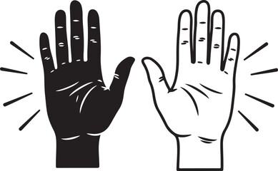 Obraz premium Two Hands High Five Illustration greeting celebration