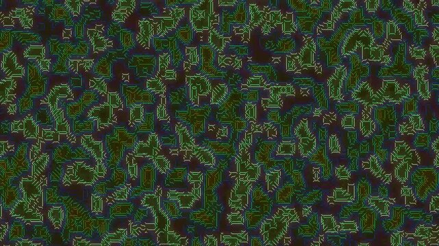 Seamless green grass texture and abstract leaf pattern design create a textured wallpaper backdrop with floral ornament elements and a light gold color touch for vintage wall decoration