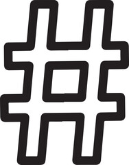 Obraz premium Black Hashtag Symbol on White Background social media