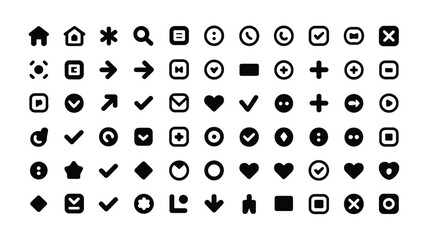 Essential Bold Line Icons for Digital Interface and User Experience