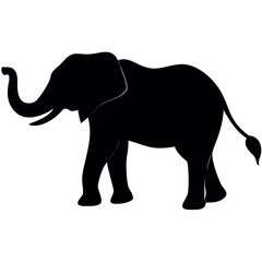 Fototapeta premium Majestic elephant standing proudly with trunk raised high