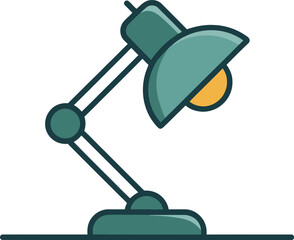 Simple Desk Lamp Icon for Study and Office Lighting