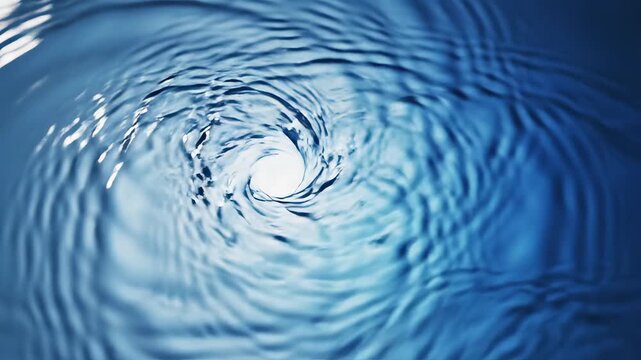 Swirling water vortex with dynamic splash