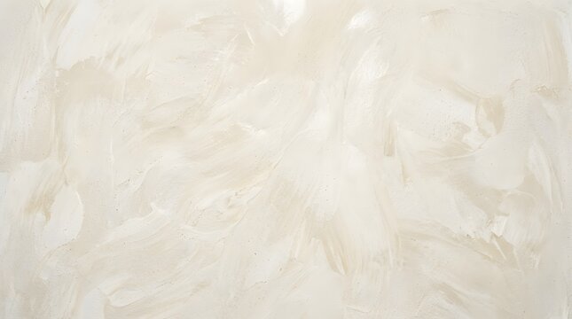 Off white textured plaster wall background with organic trowel strokes and copy space