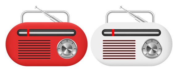 Radio icon. Vector 3D clipart isolated on white background.