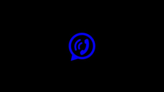 glowing networking system and Whatsapp icon animation with black background.