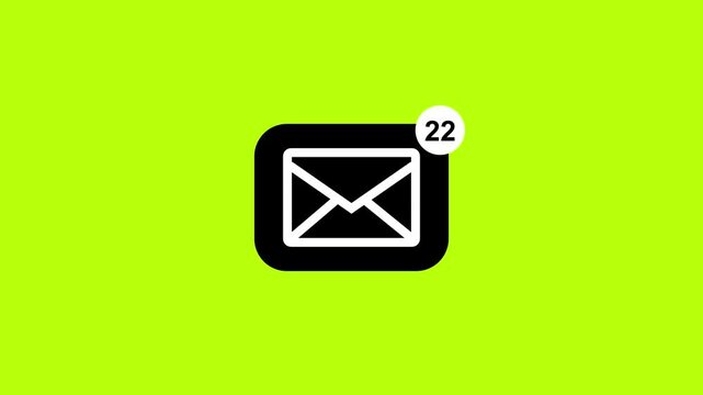 The flat web design icon animation is a symbol of an envelope and mail for a contact or email message button on a social network or business website