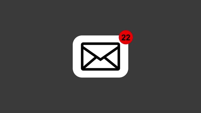 The flat web design icon animation is a symbol of an envelope and mail for a contact or email message button on a social network or business website