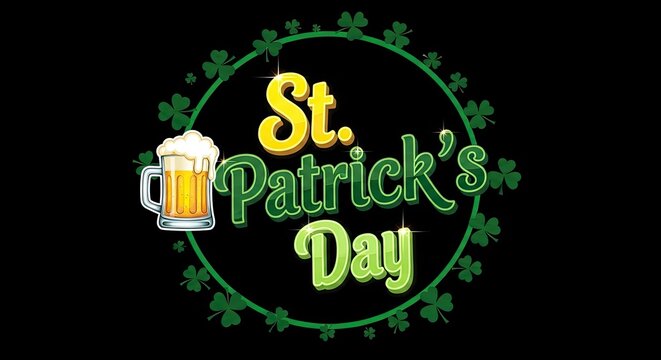 Happy st patrick's day celebration with beer and irish luck