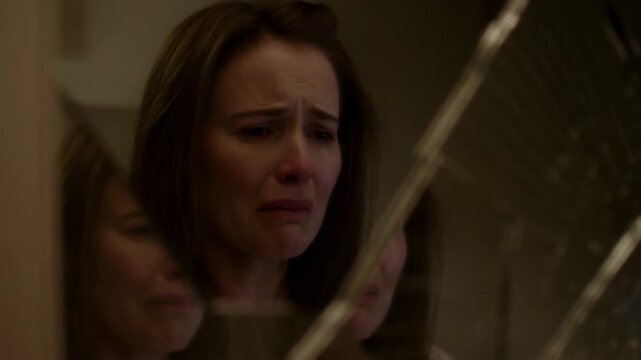 Broken Mirror Reveals Inner Turmoil. Shattered Glass Symbolizes Struggle With Self And Vulnerability
