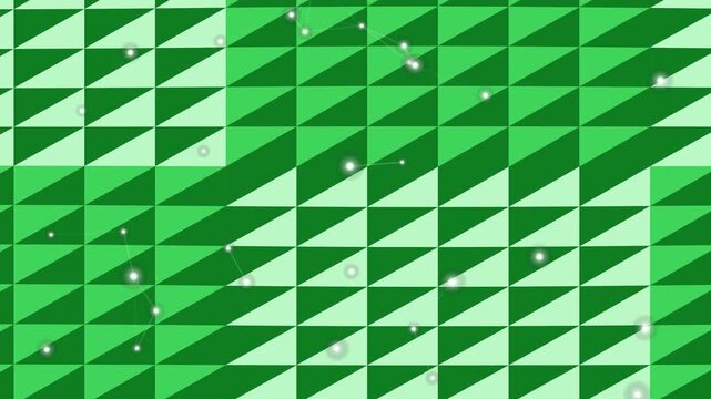 A seamless vector illustration featuring an abstract green geometric pattern of mosaic triangle shapes creates a modern decorative art backdrop and light wallpaper texture for a stylish cover design