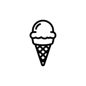 Minimalist Ice Cream Cone Illustration for Dessert and Food Graphics
