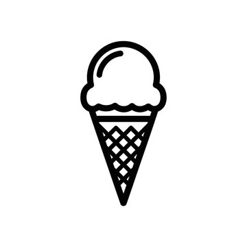 Minimalist Ice Cream Cone Illustration for Food and Dessert Design