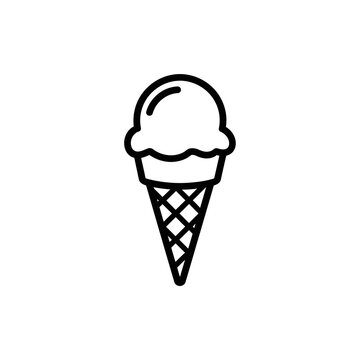Minimalist Ice Cream Cone Illustration for Food and Dessert Themes