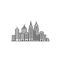 Fototapeta premium Minimalist City Skyline Illustration for Urban Skyline and Architecture Design