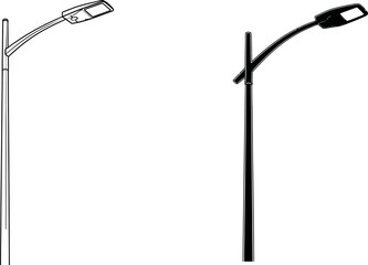 Street light fixtures and pole illustrations