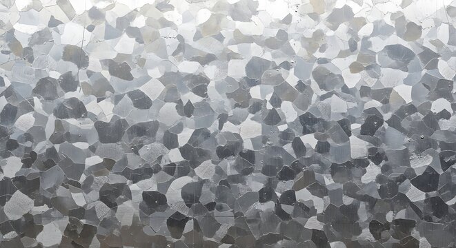 Abstract zinc surface metallic texture with irregular geometric pattern